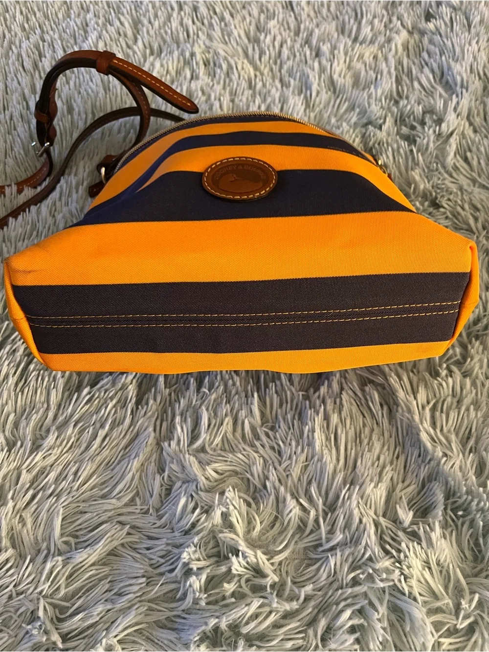 Dooney & Burke Crossbody Bag EUC Orange/ Navy Stripe